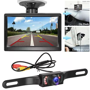 Vehicle IR Night Vision Rear View Reverse Backup Camera + 5" Car LCD Monitor - Picture 1 of 23