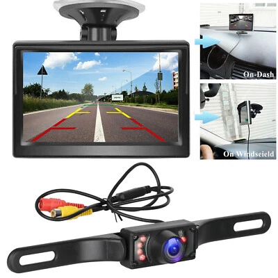 Vehicle IR Night Vision Rear View Reverse Backup Camera + 5" Car LCD Monitor - Image 1 of 4