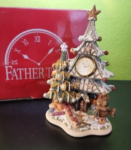 John Hine Limited 1996 Father Time Christmas Tree Mantel Clock Vintage Retired - Picture 1 of 12
