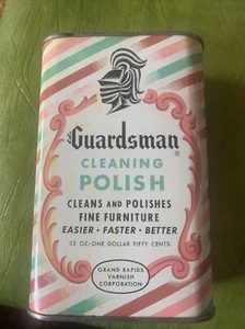 Guardsman Cleaning Furniture Polish Advertising Tin Can Grand  Rapids Full Quart - Picture 1 of 8