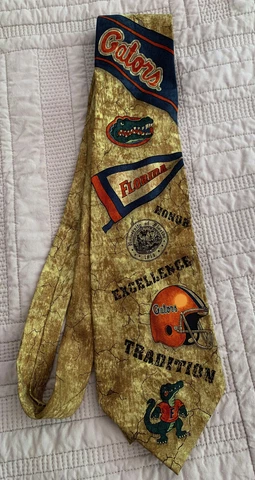 FLORIDA GATORS NECK TIE PENNANT HELMET TRADITION EXCELLENCE NECKTIE Cover