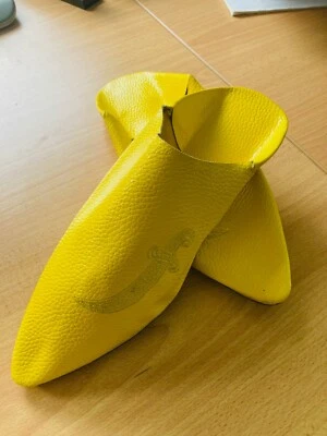 МАРОККАНСКИЕ ТАПОЧКИ БАБУШЕ желтые, мужские, украшенные **РУЧНАЯ РАБОТА** - Изображение 1 из 4