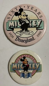 Lot 2 Sixty Years Mickey Mouse Pins 1928-1988 Disneyland - Picture 1 of 2