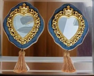 Espejo de pared espejo barroco conjunto espejo de maquillaje oro relieve de pared corazón decoración noble - Imagen 1 de 6