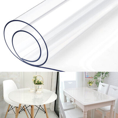 Clear Plastic Tablecloth Waterproof PVC Protector Transparent Dining Table Cover • 26.99$