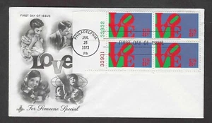 #1475 8c Love -1973 Issue- ArtCraft FDCPB4 Plate #33931/32 LL - Picture 1 of 2