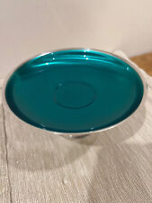 ONEIDA SILVERSMITHS COMPOTE Candy Dish Mid  Century Green Liner
