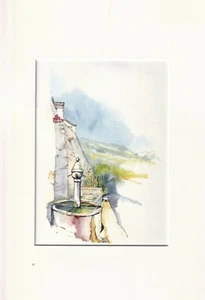 BRUNNEN in der PROVENCE LITHOGRAPHISCHE Gravur 20 x 30 mm mit Marquise signiert RAR - Bild 1 von 4