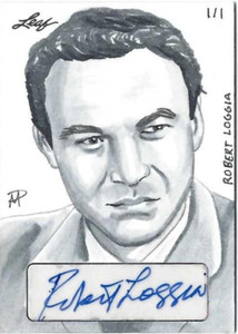 ROBERT LOGGIA 2014 LEAF MASTERWORKS POP CENTURY 1/1 AUTO SKETCH BY MATTHEW AMOR