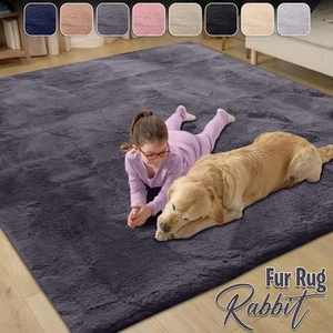 Großflächenteppich Shaggy Flauschig Teppiche Rutschfest Indoor Outdoor Flur Läufer Carpet - Bild 1 von 52