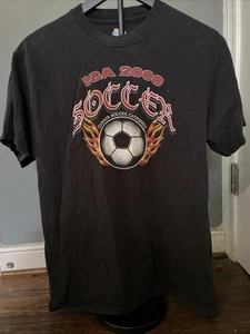 HANES ISA 2000 SOCCER MENS T SIRT SIZE MEDIUM BLACK - Picture 1 of 3