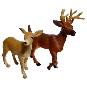 Safari Ltd. Whitetail Deer Figurines – Buck (1998) & Doe (1999) – EUC - Picture 1 of 7