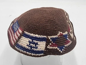Strickmütze Yarmulkes rund Totenkopf Vintage  - Bild 1 von 5