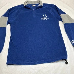 NFL Indianapolis Colts Blue 1/4 Zip Pullover Fleece Jacket Men’s Medium - Picture 1 of 9