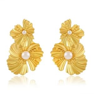Orecchini Statement Argento Sterling 925 Orecchini Pendenti Perle Gioielli... - Foto 1 di 5
