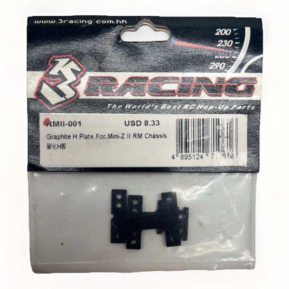 3 Racing Graphite H plate for Mini-Z II RM Chassis RMII-001 - Image 1 of 1