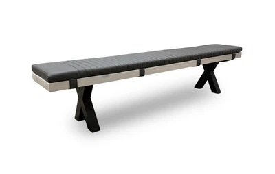Furniture Village Bodahl 'Terra' Dining Bench + Grey Bench Pad White Oak 220cm - Image 1 of 4