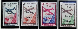 FRANCE - REUNION Sc C14-17 NH ISSUE OF 1943 - OVPR "FRANCE LIBRE" - (FMJ25) - Picture 1 of 1