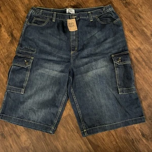 Pantalones Cortos Carga Liberty Blues Para Hombre 32 Altos Drk Wash Denim Nuevos con Etiquetas - Imagen 1 de 7