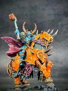 Warhammer AOS Slaves to Darkness Chaos Lord on Daemonic Mount Studio Painted - Picture 1 of 4