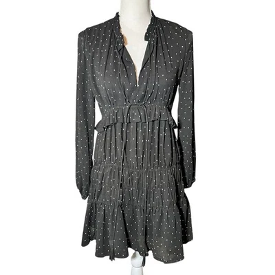 Mini Vestido Foxiedox Negro Lunares Volantes Cuello En Niveles Talla Pequeña Chica Gótico Nuevo con Etiquetas Foto 1 de 4