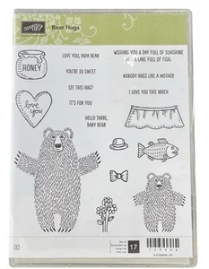 Stampin Up Bärenumarmungen Klammer Stempelset #139546 17 Teile NEU ungeschnitten - Bild 1 von 4