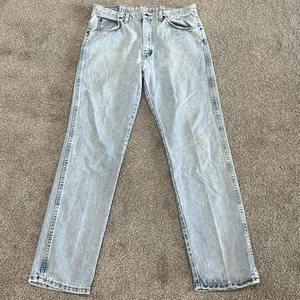 Pantalones de mezclilla Wrangler Jeans para hombre 34x34 pierna recta azul lavado claro vaquero rodeo - Imagen 1 de 24