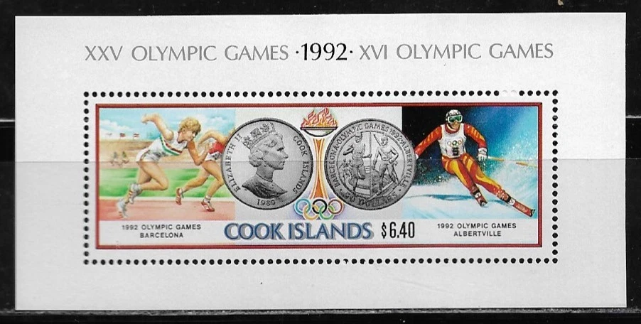 ISLAS COOK 1992, HOJA BLOQUE JUEGOS OLÍMPICOS BARCELONA 92. MNH. - Imagen 1 de 1