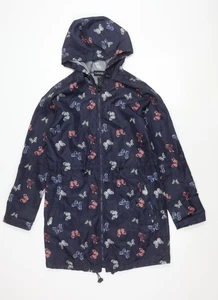 George Women's Blue Butterfly Print Hooded Rain Jacket UK 8-10 - Picture 1 of 12