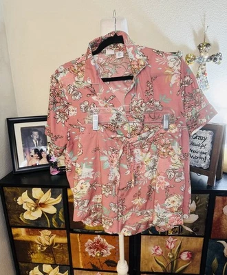 Cupcakes and Cashmere Pajama Set Pink Floral Print Size Medium - Image 1 of 4