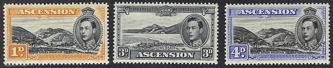 ASCENSION 1938 KING GEORGE V PERF 13 1/2 S.G. 39a, 42a, 42c, LIGHT HINGED Cover