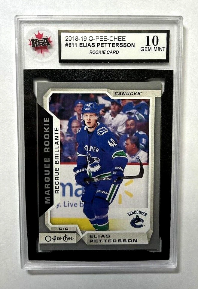 2018-19 O-Pee-Chee Silver Rookie #611 Elias Pettersson | KSA GRADED GEM MINT 10 - Image 1 of 3