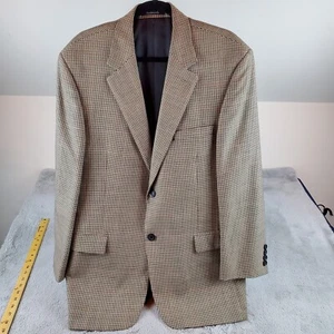 Andrew Fezza Sport Coat Mens Sz 42 R Gold Black Houndstooth Wool Jacket Blazer - Picture 1 of 9