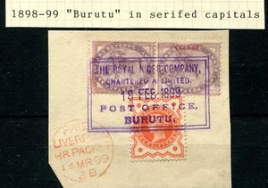 NIGER COAST BURUTU POST OFFICE 1898-99 GB Z56/Z57 PAIR ON PIECE - Picture 1 of 2