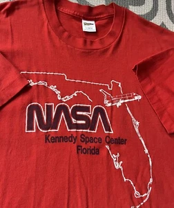 Vintage NASA Kennedy Space Center Florida Trench T-Shirt Single Stitch Thin - XL - Bild 1 von 8