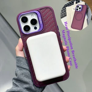 Heat Dissipation Len Frame Kickstand Mag Safe Case for iPhone 16 Pro Max/15/14 - Picture 1 of 16