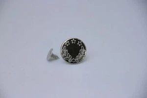  100 Qualitäts Jeansknöpfe silber Eichenlaub Sterne  17 mm Ersatzknopf - Bild 1 von 2