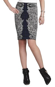 NUEVA FALDA BCBGMAXAZRIA NEGRA COMBO IRENE TRIBAL JACQUARD BVC3E996/B346A TALLA M - Imagen 1 de 3