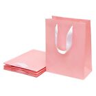 Euro Tote Pink Gift Bags 13"x10"x5", 3 Pack Large Paper Bag With Ribbon Handle