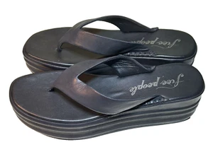 Free People Haven Thong Platform Black Womens Size 9 EU 39 Sandal Flip Flop New - Picture 1 of 8