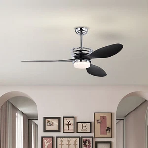 52Inch DC Ceiling Fans with Lights and Remote Control W/ 3 Blade 6-Speed Bedroom - Picture 1 of 10