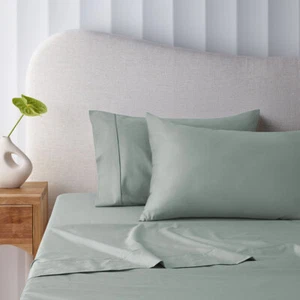 400TC Sage Bamboo Cotton Mega / Super Sheet Set 50cm Wall by Accessorize - Picture 1 of 5