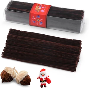 Pipe Cleaners, 200 Pcs Dark Brown Pipe Cleaners Craft Set, Solid Color Chenille - Picture 1 of 7