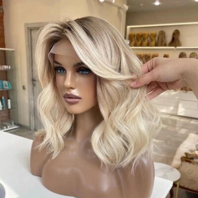 Ombre Blonde Wig 4x4 Lace Front Wigs Body Wave Wig Preplucked Hair - Image 1 of 4