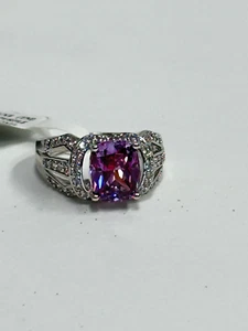 Bella Luce Luxe Ring Fancy Purple Swarovski Zirconia Sterling Silver Sz 7.25 NWT - Picture 1 of 3