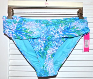 LILLY PULITZER Lagoon Sarong Bikini Bottom  "STRONG CURRENT SEA"  Size 12  NWT - Picture 1 of 4