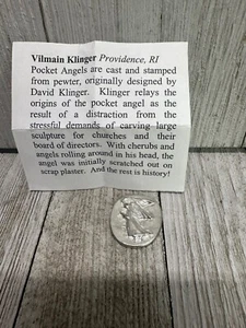 V+K Guardian Angel in My Pocket Coin Token Charm Pewter USA Protection Medal - Picture 1 of 3