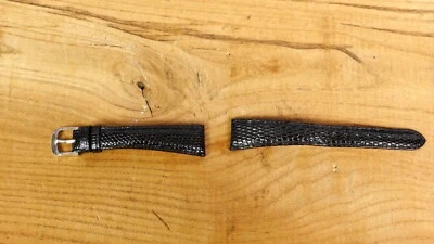 Correa de reloj DeBeer 20MM negra acolchada lagarto hecha en París Foto 1 de 2