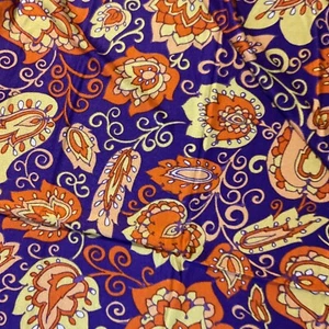 Vintage MCM Blumen lebendig 60er 70er Farben Retro Hippie Boho Material - Bild 1 von 3