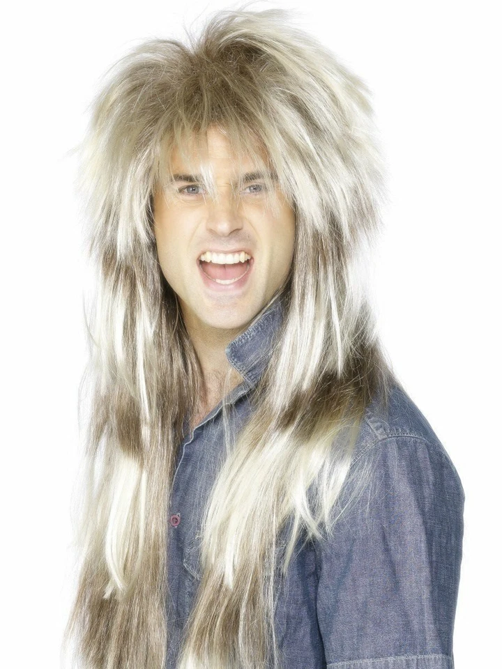 Mens Long Blonde Mullet Wig Redneck Hair 80s Halloween Costume Hill Billy Adult - Image 1 of 1